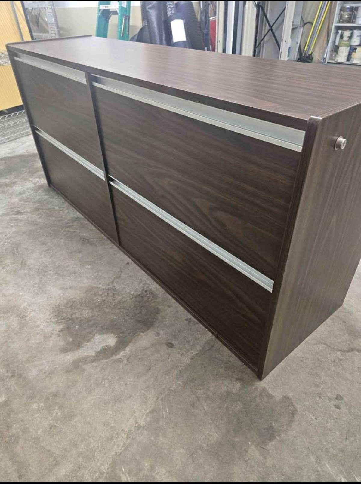 Dark Wood 4-Drawer Storage Cabinet / Dresser – Solid Condition